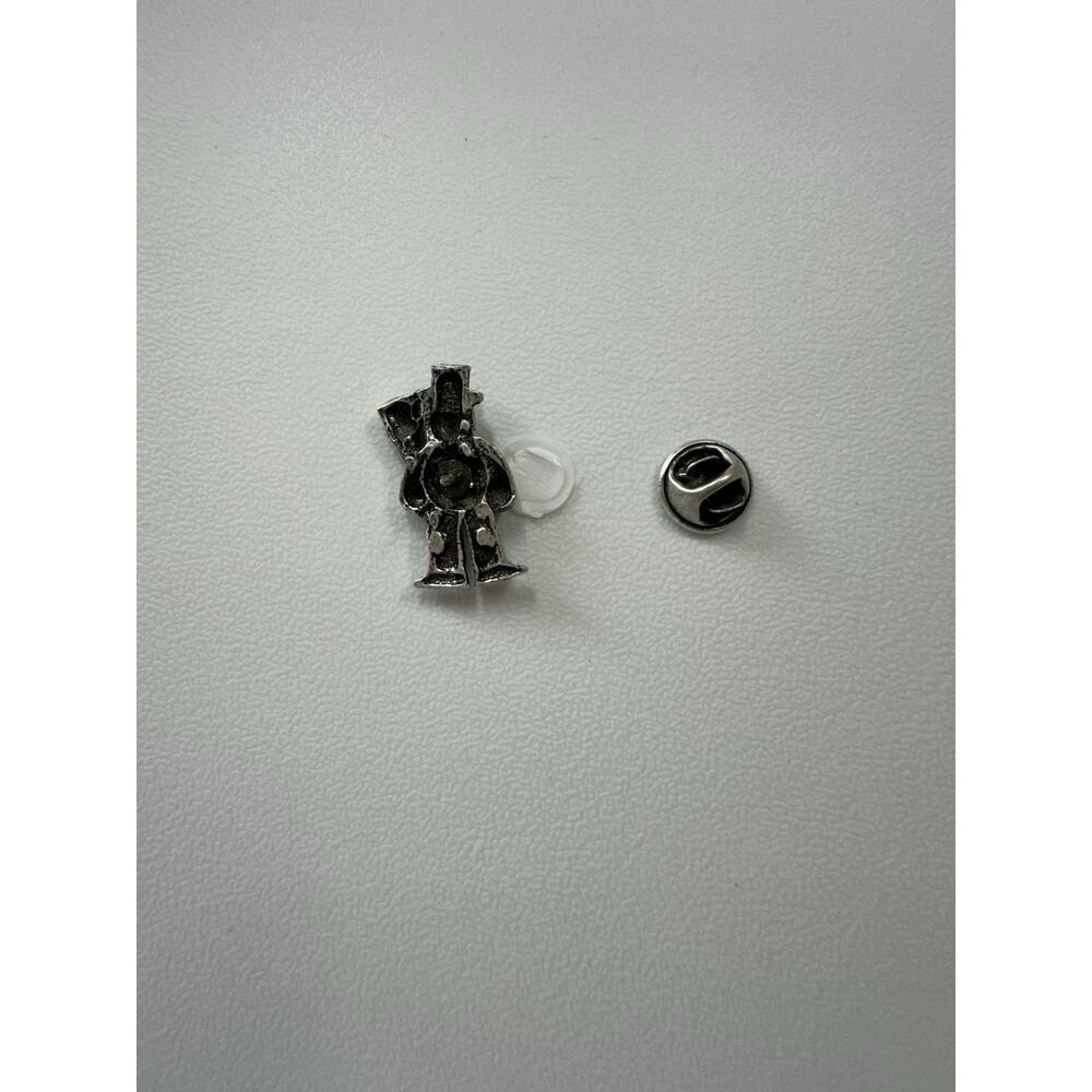 New Snowman Silver Tone Winter Christmas Brooch Pin 1” - Picture 2 of 2